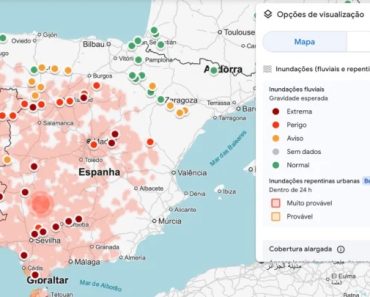 Google lança mapa interativo que mostra zonas com risco de inundações.