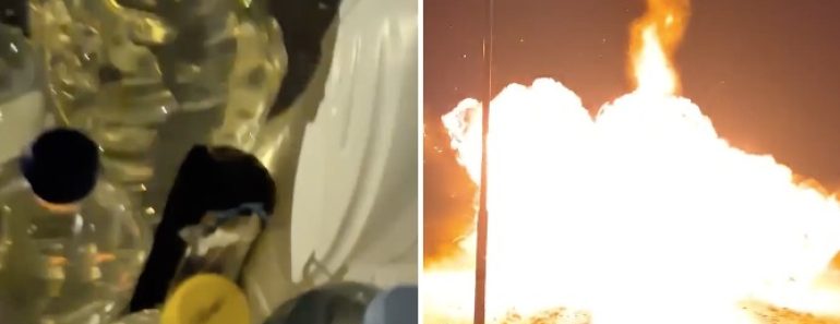 Experiência “explosiva”: Homem tenta criar bomba caseira com 18 litros de gasolina e o resultado é viral